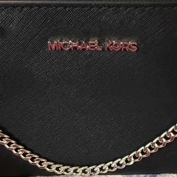 Michael Kors Black Crossbody Bag with Silver Chain - Picture 3 of 5